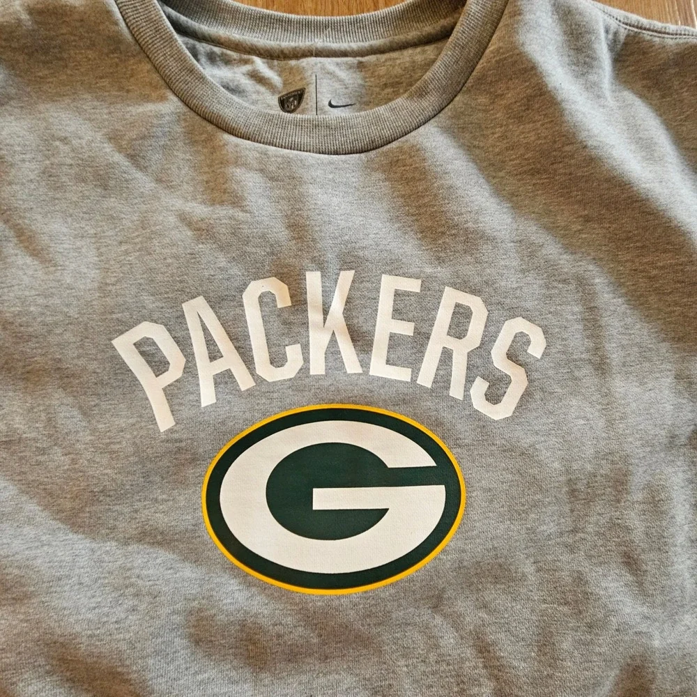 Nike Green Bay Packers NFL Training Crewneck Sweatshirt Gray Mens XXL